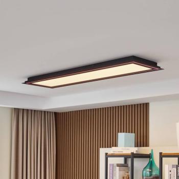 Lucande LED mennyezeti lámpa Leicy, fekete, 124 cm, RGB, CCT kép