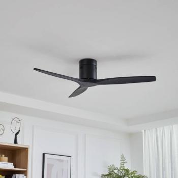 Lucande mennyezeti ventilátor Vindur, fekete, egyenáramú, csendes, 132 cm kép