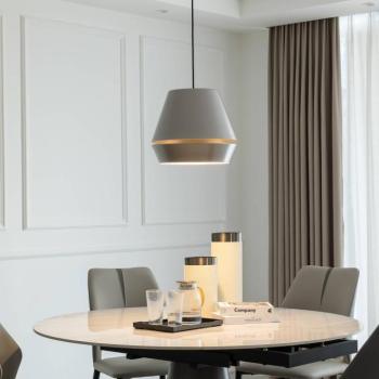 Lucande Mynoria LED-es függőlámpa, szürke, alumínium, Ø 35 cm kép