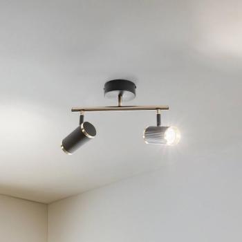 Lume mennyezeti spotlámpa, 2-lámpás, fekete/réz, magasság 22 cm, vas kép