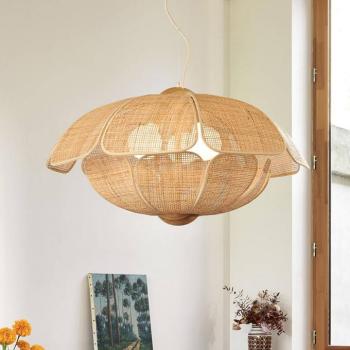 MARKET SET Coquillage lógó lámpa, 70 cm, természetes színű, rattan kép