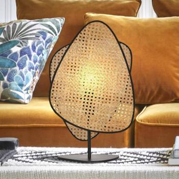 MARKET SET Screen asztali lámpa, természetes, rattan, 51 cm magas kép