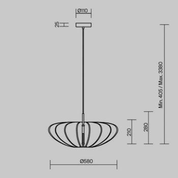 Maytoni függőlámpa Cambio, szürke, Ø 58 cm, filc, E27 kép