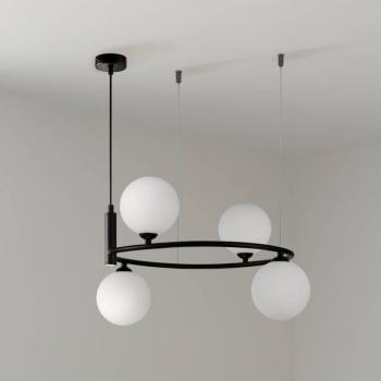 Maytoni függőlámpa Ring, fekete/fehér 4 lámpás üveg 44 x 39 cm kép