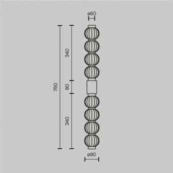 Maytoni LED fali lámpa Amulet, lineáris, 76 cm, világos / arany kép