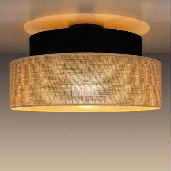  Mennyezeti lámpa BOHO 1xE27/60W/230V átm. 40 cm fekete/bézs  kép