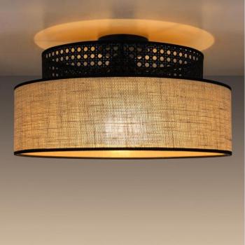  Mennyezeti lámpa BOHO 1xE27/60W/230V átm. 40 cm fekete/rattan  kép