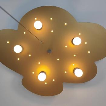 Mennyezeti lámpa Felhő arany 5 izzós 20 LED pont kép