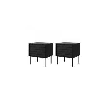 MIRJAN 24 KÉSZLET 2x Éjjeliszekrény CORTINA 51x45 cm fekete  kép