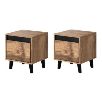 MIRJAN 24 KÉSZLET 2x Éjjeliszekrény NORD 45x40 cm wotan tölgy/antracit  kép