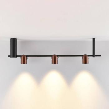 Molto Luce függőlámpa Nuun SD, fekete/kávébarna, 3 lámpás. kép