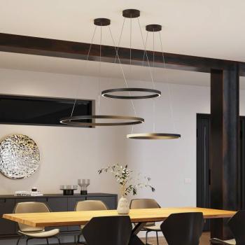 Molto Luce Perfora LED-es függőlámpa, fekete, Ø 90 cm, alumínium kép