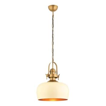  MONZA kábeles függőlámpa 1xE27/40W/230V, átmérő 30 cm, krémszínű/bronzos  kép