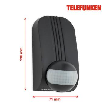 Mozgásérzékelő Funchal, max. 1 000 W LED, fekete kép
