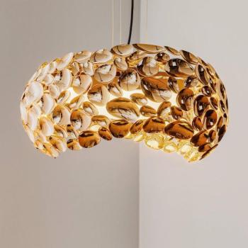 Narisa LED függőlámpa Ø 46 cm rózsaarany/barna kép