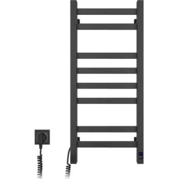 Navin Fürdőszobai létrás törölközőszárító termosztáttal AVANGARD 251W/230V 80,6 cm IP44 fekete, balos kivitel  kép