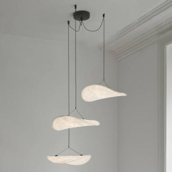 New Works LED-es függőlámpa Tense, fehér, Ø 152 cm, 3-as lámpa kép