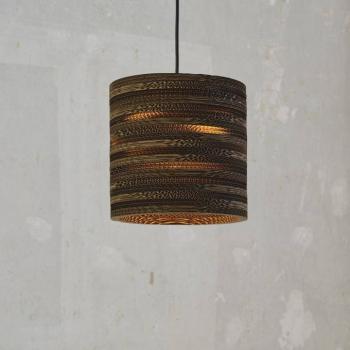 OSRAM CYLINDER lógó lámpa, 1 izzó, barna, Ø 25 cm, hullámkarton kép
