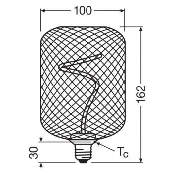 OSRAM Decor LED spirál izzószál négyzet E27 3,5W arany 1,800K  kép