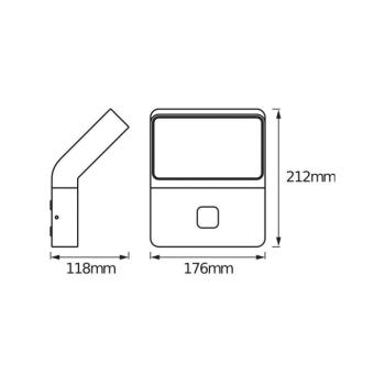 OSRAM LED-érzékelős kültéri falilámpa ENDURA STYLE WIDE sötét szürke kép