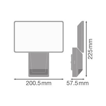 OSRAM LED-érzékelős kültéri spotlámpa ENDURA PRO FLOOD, szürke, 27 W kép