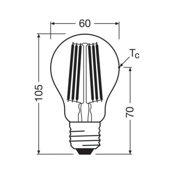 OSRAM LED izzó E27 7,2W izzószál 4,000K 1521lm 2db 2db kép