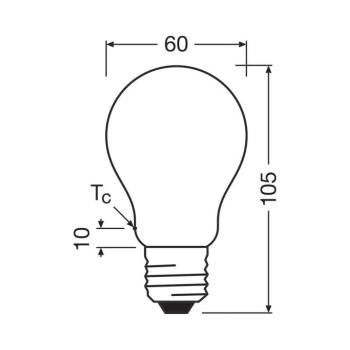 OSRAM LED izzó E27 7,2W matt 2700K 1521lm 2db 2db kép