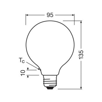 OSRAM LED izzó Globe G95 E27 3,8W matt 4,000K kép