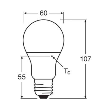 OSRAM LED izzó opál E27 8,5W 827 3 darabos kiszerelésben kép