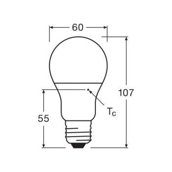 OSRAM LED izzó opál E27 8W 827 6 darabos kiszerelésben kép