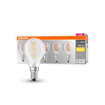 OSRAM LED lámpa E14 P40 4W izzószál 827 470lm 5db kép