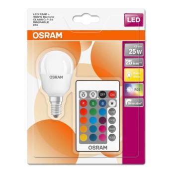 Osram LED RGBW Dimmelhető izzó RETROFIT E14/4,5W/230V 2700K + távirányító  kép