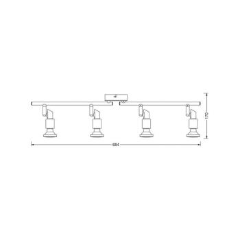 OSRAM mennyezeti spotlámpa, ezüst, fém, 4 izzós, GU10-LED, 2700 K kép