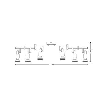 OSRAM mennyezeti spotlámpa, ezüst, fém, 6 izzós, GU10-LED, 2700 K kép