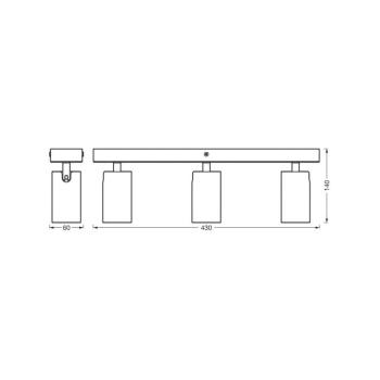 OSRAM OCTAGON fekete mennyezeti spotlámpa, 3 izzós, GU10-LED 927 dimmelhető kép