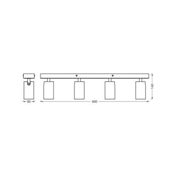 OSRAM OCTAGON fekete mennyezeti spotlámpa, 4 izzós, GU10-LED 927 dimmelhető kép