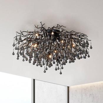 Paul Neuhaus mennyezeti lámpa Icicle, 14-light, fekete kép