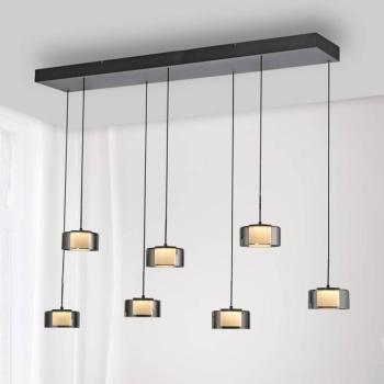Paul Neuhaus Rika LED-es függőlámpa, 135 cm, üveg, fényerőszabályzóval, kép