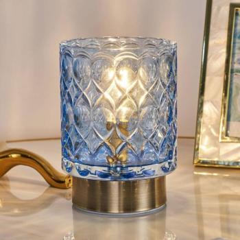 Pauleen Chic Glamour E14 LED akku kék/sárgaréz kép