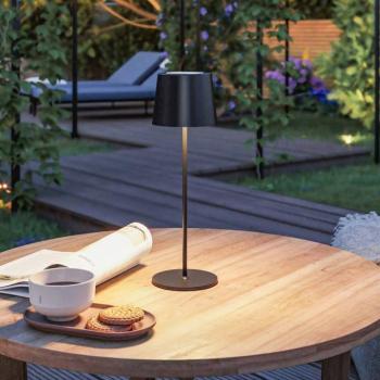 Paulmann LED-es újratölthető asztali lámpa Gilo, fekete, műanyag, IP44 kép