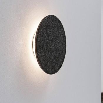 Paulmann LED fali lámpa Tulga, Ø 20 cm, antracit, filc, filc kép