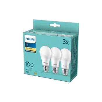 Philips 3x Philips LED izzó A60 E27 13W 230V 2700K készlet  kép
