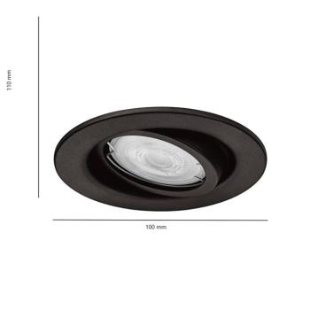 Philips Fresco beépíthető lámpa, fekete, rozsdamentes acél IP23 GU10-LED kép