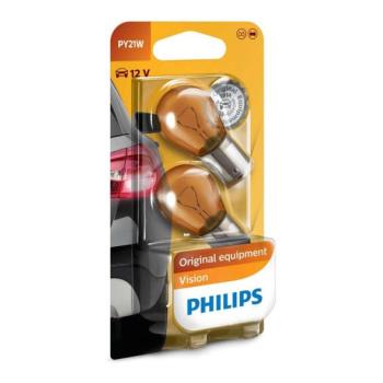 Philips KÉSZLET 2x Autó izzó Philips VISION 12496NAB2 PY21W BAU15s/21W/12V  kép