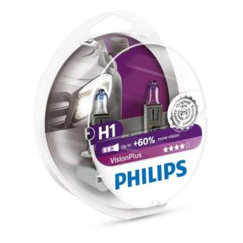 Philips KÉSZLET 2x Autó izzó Philips VISION PLUS 12258VPS2 H1 P14,5s/55W/12V  kép