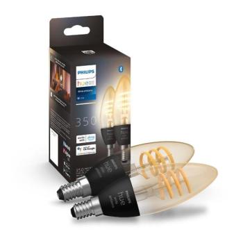 Philips KÉSZLET 2x LED Dimmelhető izzó Philips Hue WHITE AMBIANCE E14/4,6W/230V  kép
