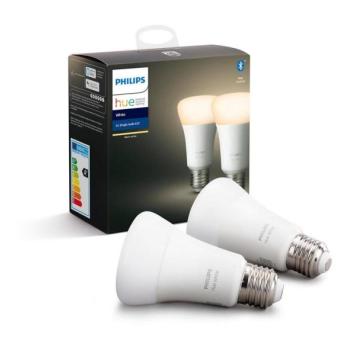 Philips KÉSZLET 2x LED Dimmelhető izzó Philips Hue WHITE E27/9W/230V 2700K  kép