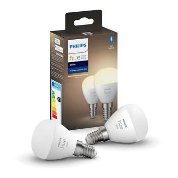 Philips KÉSZLET 2x LED Dimmelhető izzó Philips Hue WHITE P45 E14/5,5W/230V 2700K  kép