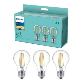 Philips KÉSZLET 3x LED Izzó VINTAGE Philips A60 E27/7W/230V 2700K  kép