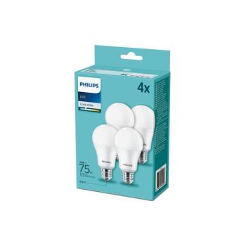 Philips KÉSZLET 4xLED Izzó Philips A60 E27/10W/230V 4000K  kép